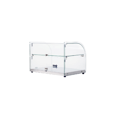 Omcan 22" Countertop Food Display Case – 45 L Curved Glass, 2-Tier #44372