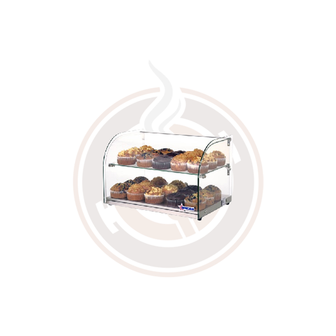 Omcan 22" Countertop Food Display Case – 45 L Curved Glass, 2-Tier #44372