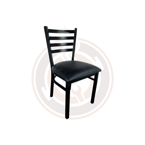 Omcan Metal Ladder Back Chair - Black (2/case) - 44396