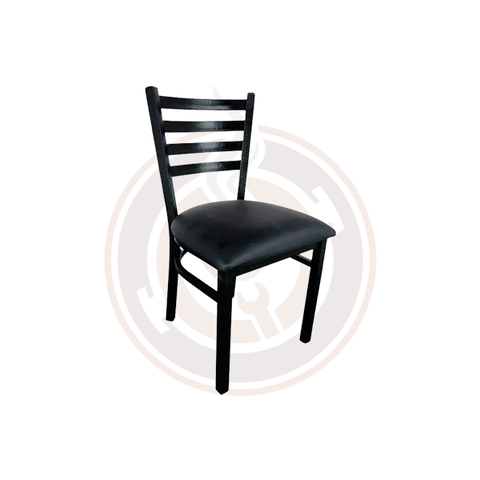 Omcan Metal Ladder Back Chair - Black - 44396