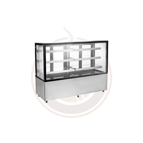 Omcan Square Glass Floor Refrigerated Display Case - 44382 / 44383 / 44384 / 44505