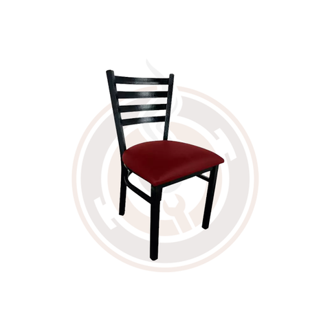Omcan Metal Ladder Back Chair - Burgundy (2/case) - 44514