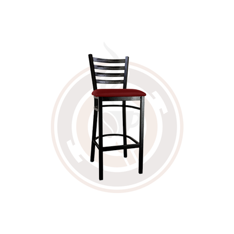 Bar Height Metal Ladder Chair - Burgundy