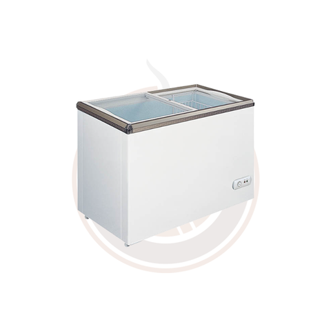 Omcan 29-inch Ice Cream Display Chest Freezer with Flat Glass Top - 45291