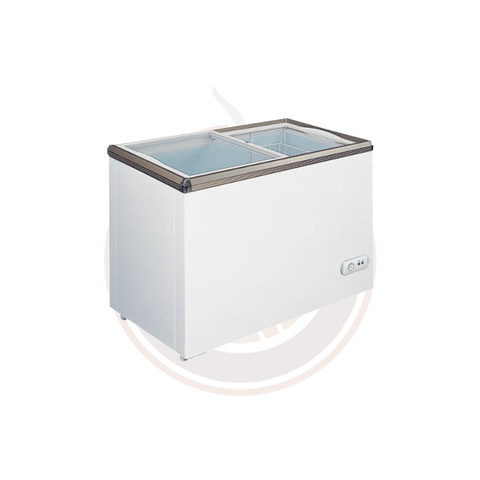 Omcan 34-inch Ice Cream Display Chest Freezer with Flat Glass Top - 45292