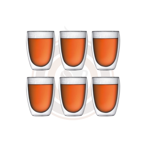 Bodum Pavina Medium Glass, Double Wall, 0.35 L, 12oz- Set of 6 Glasses
