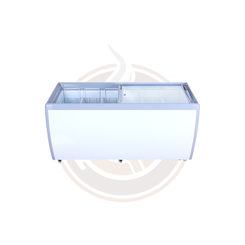 Omcan 71-inch Ice Cream Display Chest Freezer with Flat Glass Top - 46730
