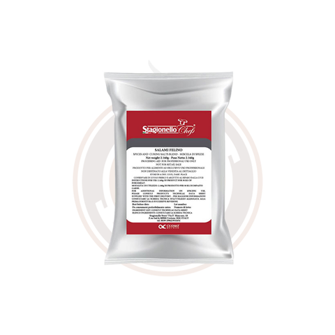 Omcan Curing Salts and Spice Blends for Rapid Fermentation Salami Felino Salami 2.16 kg / bag (2 bag/case) - 47002