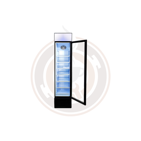 Omcan 16.5-inch, 145 L capacity Slim Glass Door Display Refrigerator with Lightbox - 47240