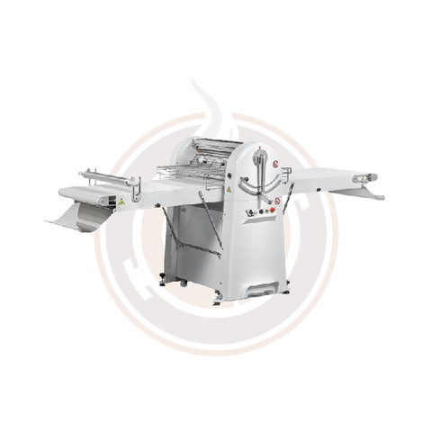 Trento 11 lb (5 kg) Dough Sheeter Floor Model with 28″ Table – 750 W, 220 V, 1 Phase