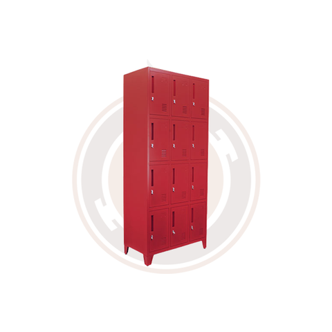 Omcan 4-Tier / 3 Bank Red Lockers - 48883
