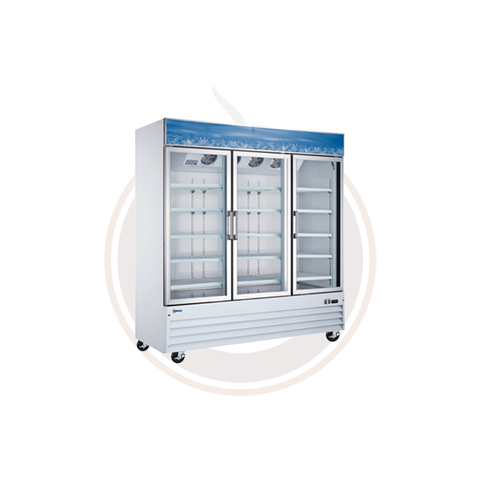 Omcan 78-inch 3-door Swing Glass Refrigerator - 50052 / 51052
