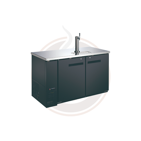 59-inch Double Solid Door Beer Bottle Dispenser with One Tap and 19 cu. ft. capacity