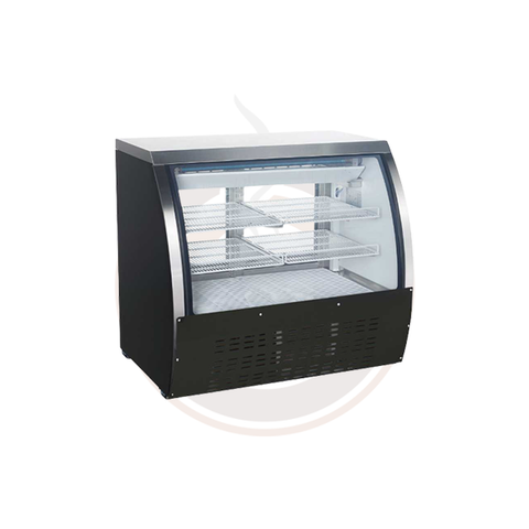 Omcan Refrigerated Floor Showcase With Black Coated Steel Exterior - 50082 / 50077 / 50083 / 50078