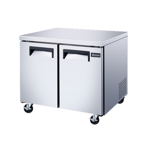 Omcan 36″ Two (2) Door Undercounter Refrigerator, 8.7 cu. ft (246 L), Stainless Steel - 50102