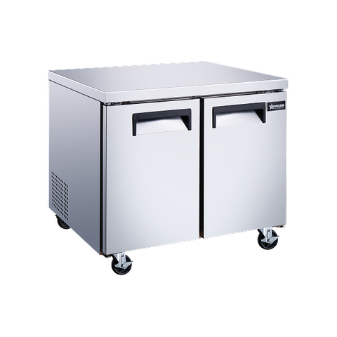 Omcan 36″ Two (2) Door Undercounter Refrigerator, 8.7 cu. ft (246 L), Stainless Steel - 50102