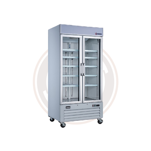 Omcan 40" Two (2) Glass Door Display Refrigerator, 31.5 cu.ft. (892 L) - 50128 / 50126