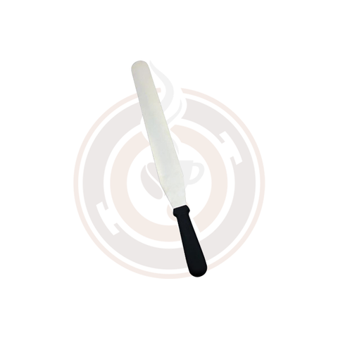 Omcan Stainless Steel Bakery Spatula With 10" X 1 3/8" Blade And Black Plastic Handle (15/case) - 80001