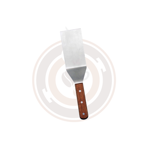 Omcan 4-1/8" x 3 3/4" Kitchen Steak/Burger Turner with Wood Handle (20/case) - 80019