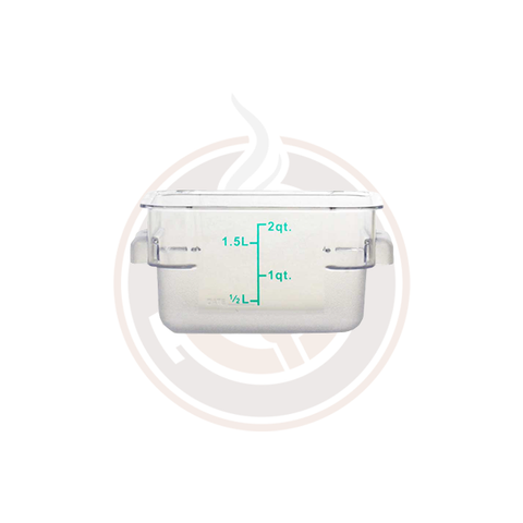 Omcan 2-QT Polycarbonate Clear Square Food Storage Container (10/case) - 80172
