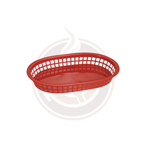10″ x 7″ Red Plastic Oval Platter