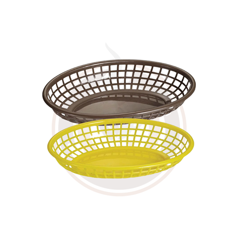 Omcan 10" x 7" Brown Plastic Oval Basket (12/case) - 80358
