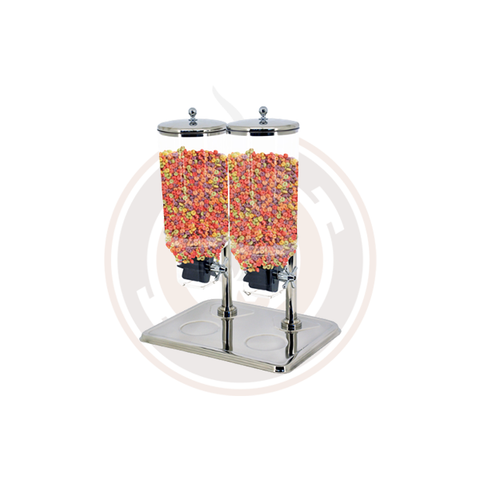 Omcan SS Double Cereal Dispenser - 2 x 33.8 Oz - 80531