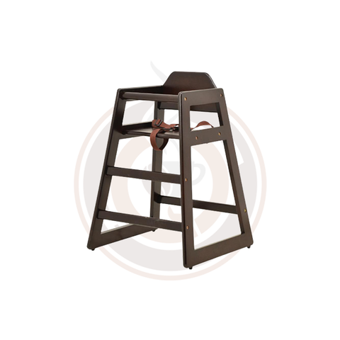 Omcan Commercial Mahogany Wooden High Chair - 80612