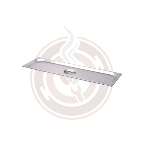 Omcan 2/3-Size Solid Stainless Steel Steam Table Pan Cover - (5/case) - 80620