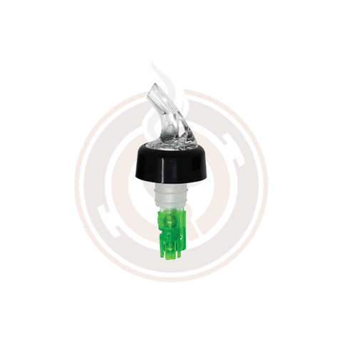 Omcan Clear Spout Pourer with Green Tail & Collar (5/case) - 80879
