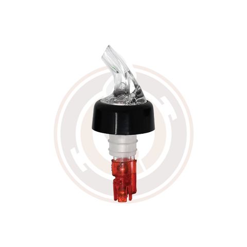 Omcan Clear Spout Pourer with Red Tail & Collar (5/case) - 80881