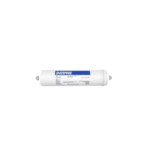 Everpure IN12 Inline Water Filter EV910086 with 1/4" John Guest (JG) Fittings – 4,800 Gallon Premium Chlorine & Taste Reduction Filter