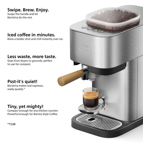 Philips Baristina Plus Semi-Automatic Espresso Machine Stainless Steel - BAR500/00