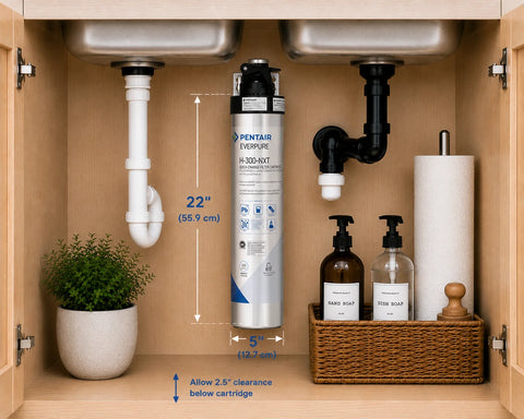 Everpure H-300-NXT Water Filtration System with KDF – 300 Gallon Capacity, Lead, VOC & Chlorine Taste/Odor Reduction – EV9271-56