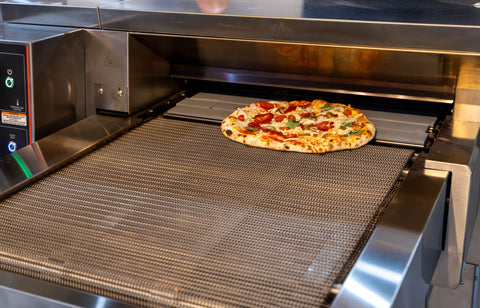 Omcan Pizzagroup Dragon High Productivity Static Conveyor Pizza Oven with 24" Wide Belt - 47575