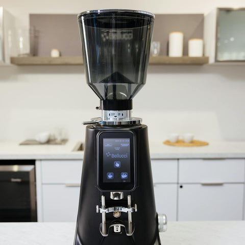 Bellucci Preciso 74 Commercial Espresso Grinder – 74mm Titanium Burrs, On-Demand Precision, Touch Screen Control