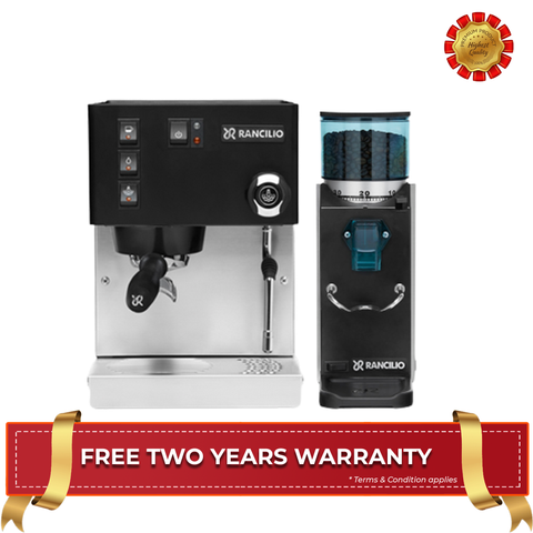Rancilio Combo Silvia V6 & Rocky No Doser - Black