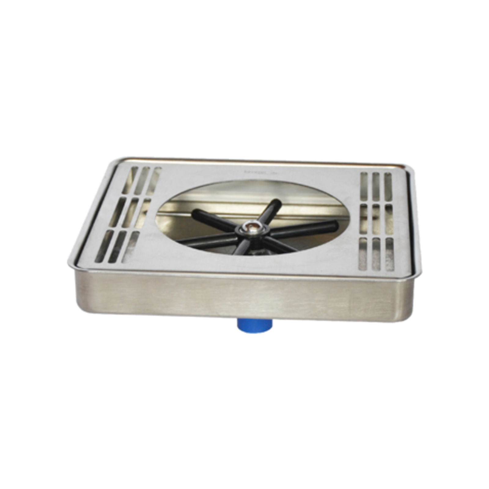 Ambec Rinser 8″ x 8″ Center Spray Glass Rinser Drip Tray – Brushed Stainless – With ...