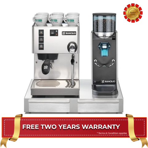 Rancilio Combo Silvia V6 & Rocky No Doser with Base - Inox
