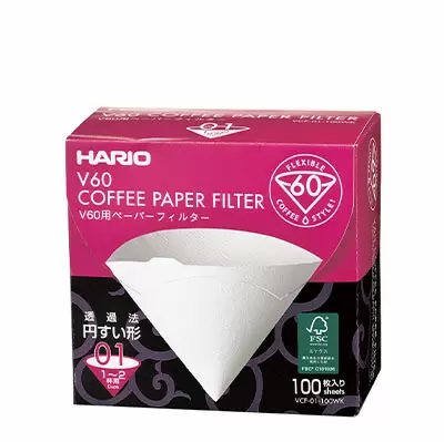 Hario V60 Paper Filter 01 W 100 sheets (Box)