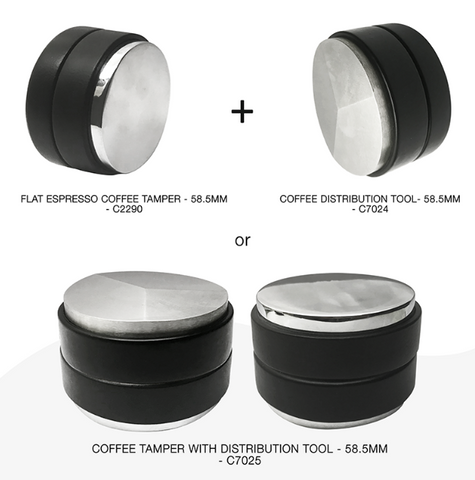 Krome Coffee Tamper with Distribution Tool 58.5mm
