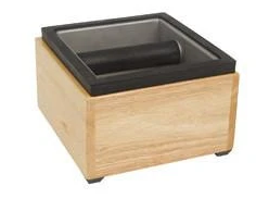 Rattleware Stainless Steel Knock Box in Maple Holder
