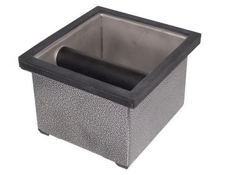 Rattleware Stainless Steel Knock Box in Maple Holder